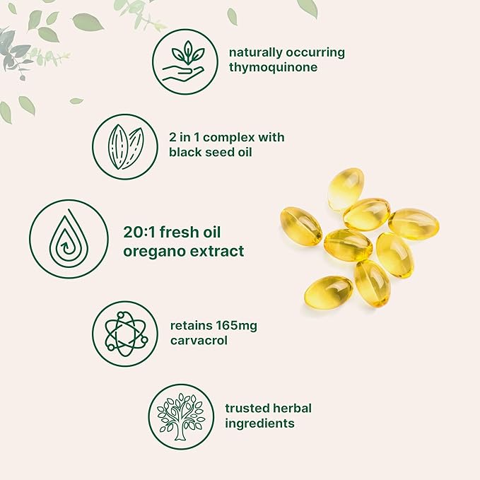 Micro Ingredients Oil of Oregano 6,000mg & CoQ10 100mg Softgels Bundle 2 Pack | 4X Strength Thymoquinone + Black Seed Oil | High Absorption Ubiquinone with Coconut MCT Oil