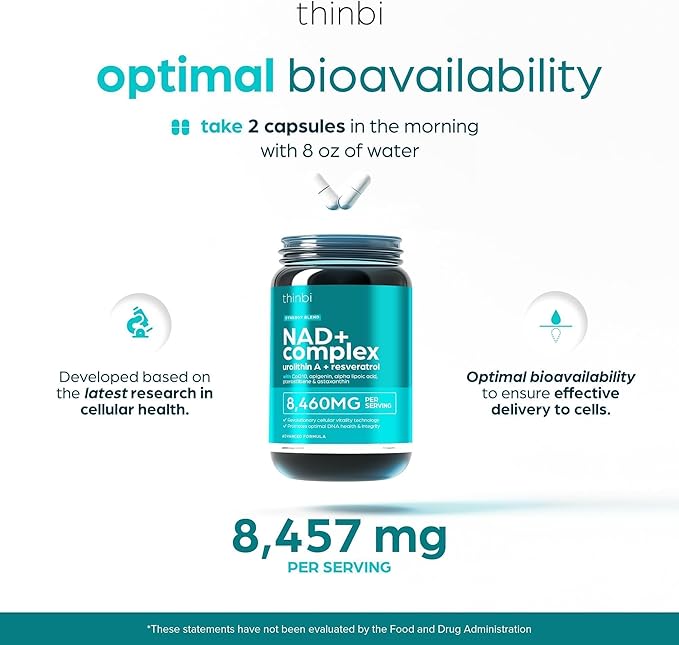 NAD Supplement 8457 mg Extra Strength NMN Alternative Liposomal, Green Tea + Astaxanthin for Women & Men, Resveratrol, CoQ10, Alpha Lipoic Acid – Energy Anti-Aging,Cell Regeneration –30-Day