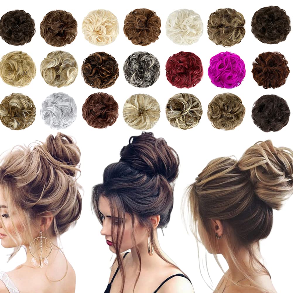 Qunlinta Messy Bun Hair Piece Hair Bun Thick Updo Scrunchies Hair Extensions Ponytail Hair Pieces For Women Girls Black Brown