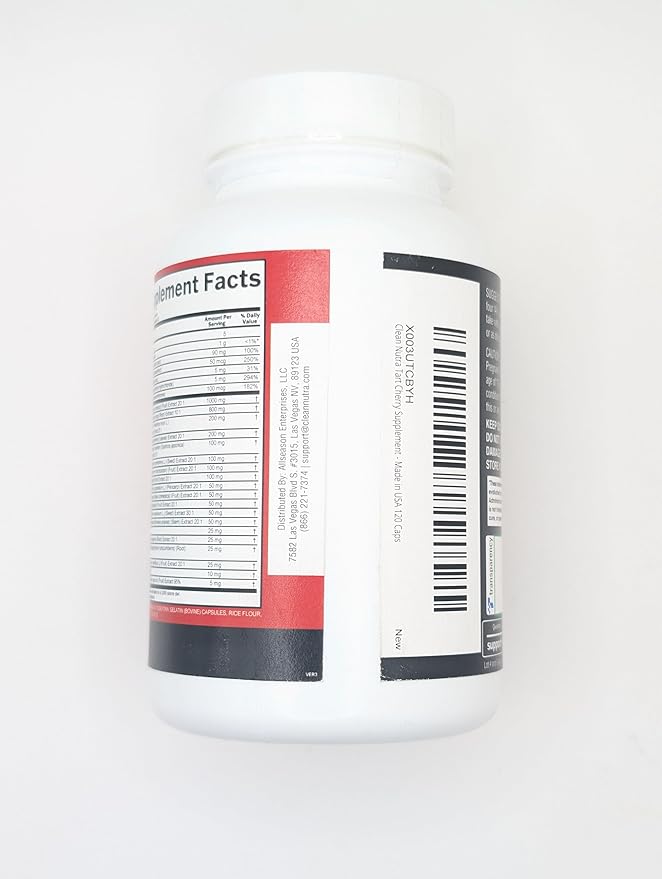 Clean Nutraceuticals Tart Cherry Extract Capsules with Turmeric Moringa Cranberry Chanca Piedra Celery Quercetin ACV Pomegranate L Selenomethionine - Uric Levels - 2Pack
