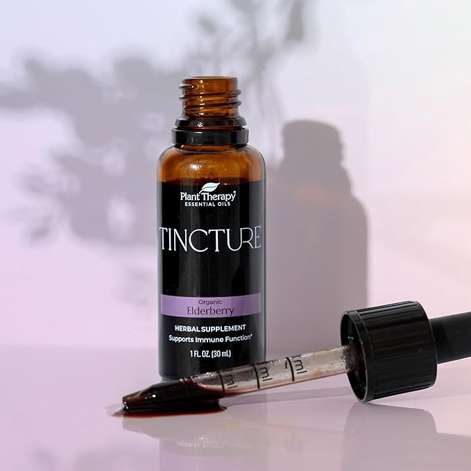 Plant Therapy Organic Tinctures Beginner Set 30 mL Each of Organic Ashwagandha, Asian Ginseng, Echinacea Blend, Elderberry, Lemon Balm & Turmeric