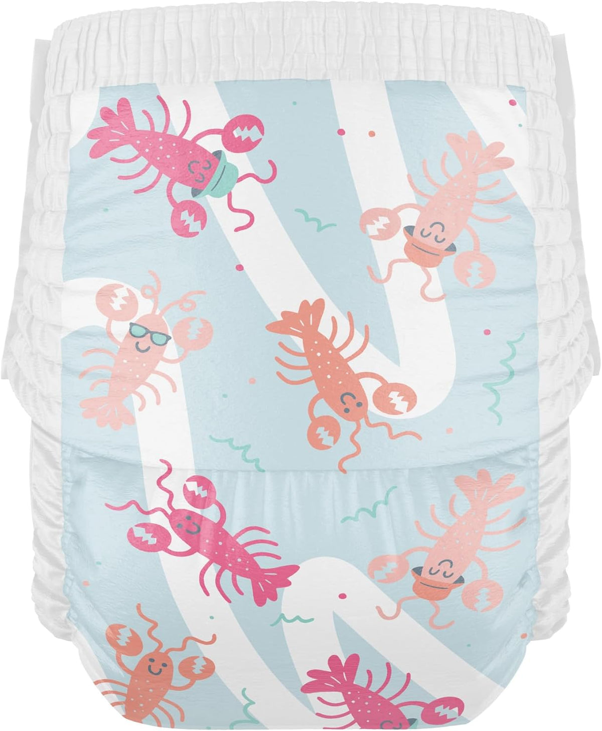 Hello Bello Premium Swim Diapers - Size L (32-40 lbs), Cute Extra-Bright Lobster Designs, 17 Count Jumbo Pack
