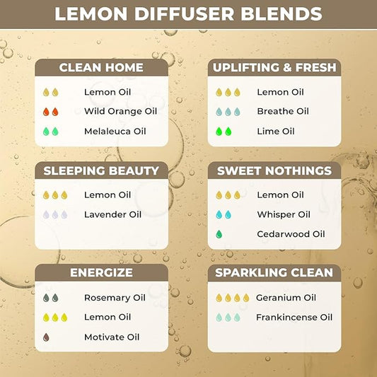 100% Plant Based Lemon Essential Oil - Organic Lemon Oil for Skin, Diffuser & Cleaning | Natural Hair Care & Skin Care | Reduce Acne & Brightens Skin