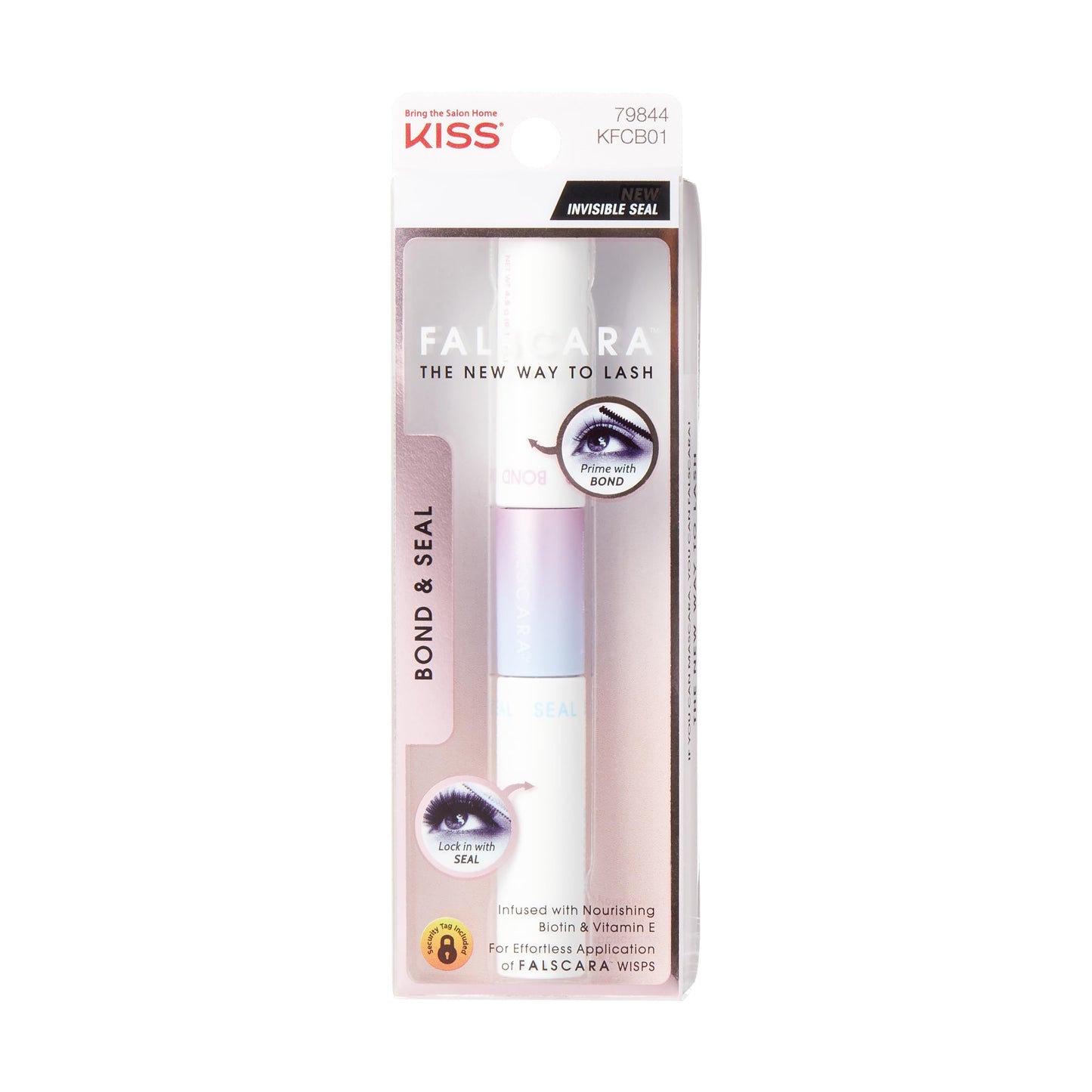 Kiss Falscara Bond And Seal For False Eyelash Wisps, Adhesive For False Eyelash Extensions Look Clusters, Includes Double-Sided