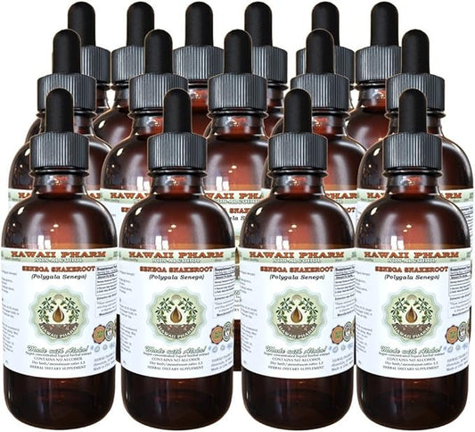 Senega Snakeroot Alcohol-Free Liquid Extract, Senega Snakeroot (Polygala Senega) Dried Root Glycerite Natural Herbal Supplement, Hawaii Pharm, USA 15x4 fl.oz