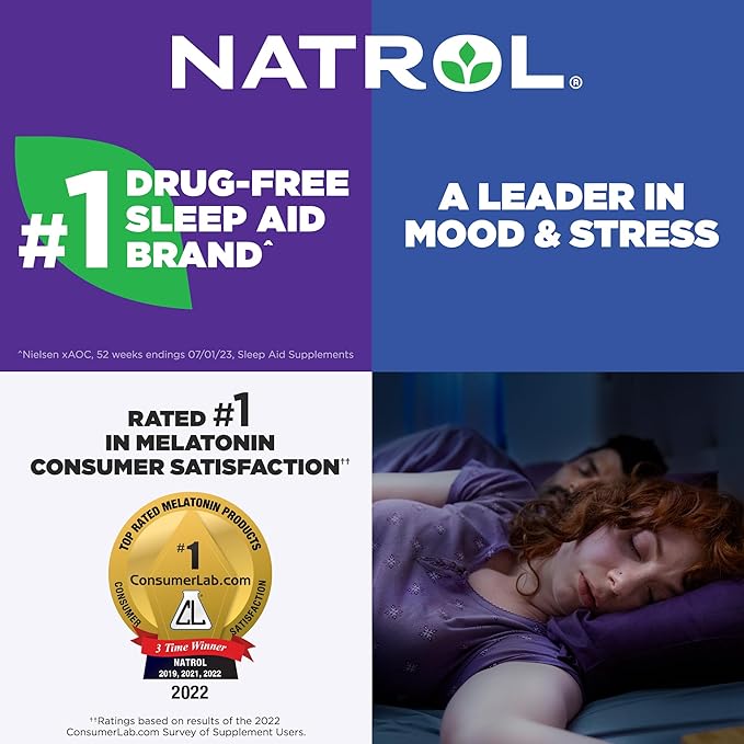 Natrol MelatoninMax Sleep Aid Gummy, 10mg per Gummy, Maximum Strength for Better Sleep, 10mg, 50 Blueberry Flavored Gummies (Pack of 12)