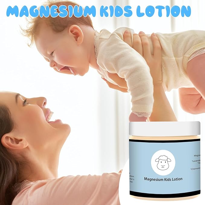Magnesium Lotion for Kids,Magnesium Lotion for Sleep Kids,Topical Magnesium Cream to Help Calm Before Bed and During the Night,8 sheep Magnesium Cream - Kid Safe, 4 oz (1)