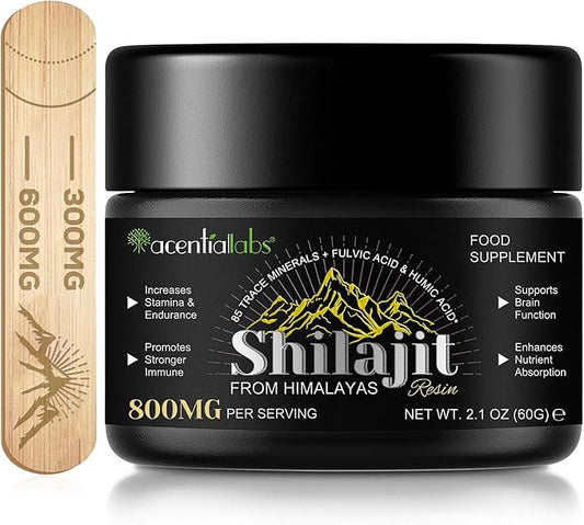 Shilajit Pure Himalayan Organic Shilajit Resin,Pure Shilajit with 85+ Trace Minerals & Fulvic Acid for Energy and Immune of Men and Women 2.1 OZ (4 Months Supply)