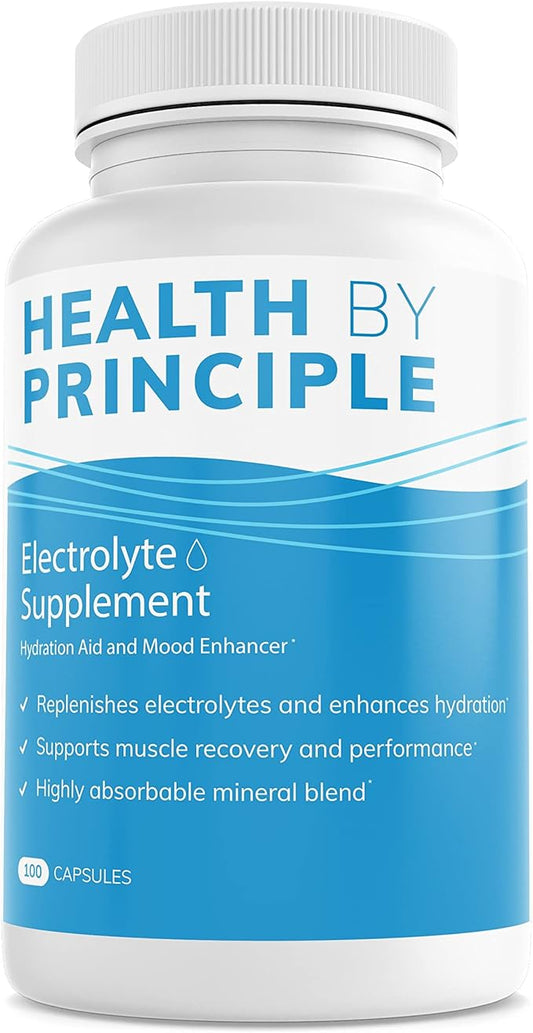 Electrolyte Supplement (No Iodine) – Muscle Cramp Prevention, Rapid Rehydration -100 Easy to Swallow Veggie Capsules