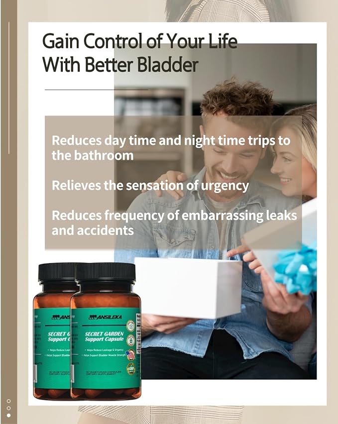 Bladder Control Supplement,Urinary Tract Support,Helps Relieve Urinary Urgency, Reduce leaks, and Decrease Bathroom Visits,Super Formula,one Capsule a Day,30-Day Supply