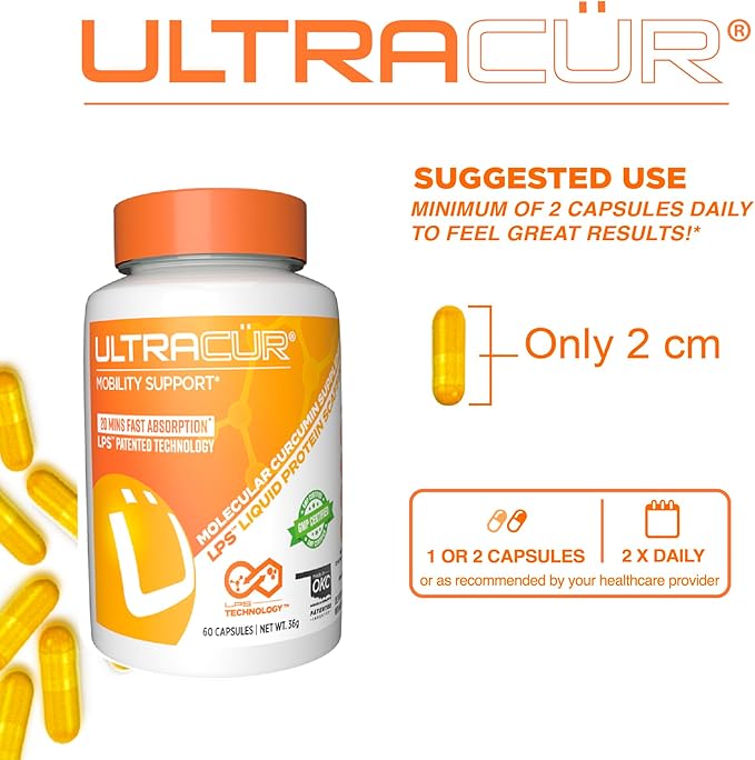 Curcumin Complex Supplement - Ultra Bioavailable High Absorption Turmeric Curcumin Supplement for Joint, Muscle & Brain Support - Patented Protisorb for Premium Absorption – 60 Capsules