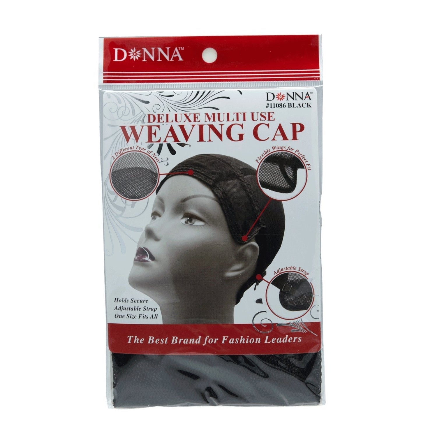 Donna Collection Premium Collection Deluxe Multi Use Weaving Cap, Black