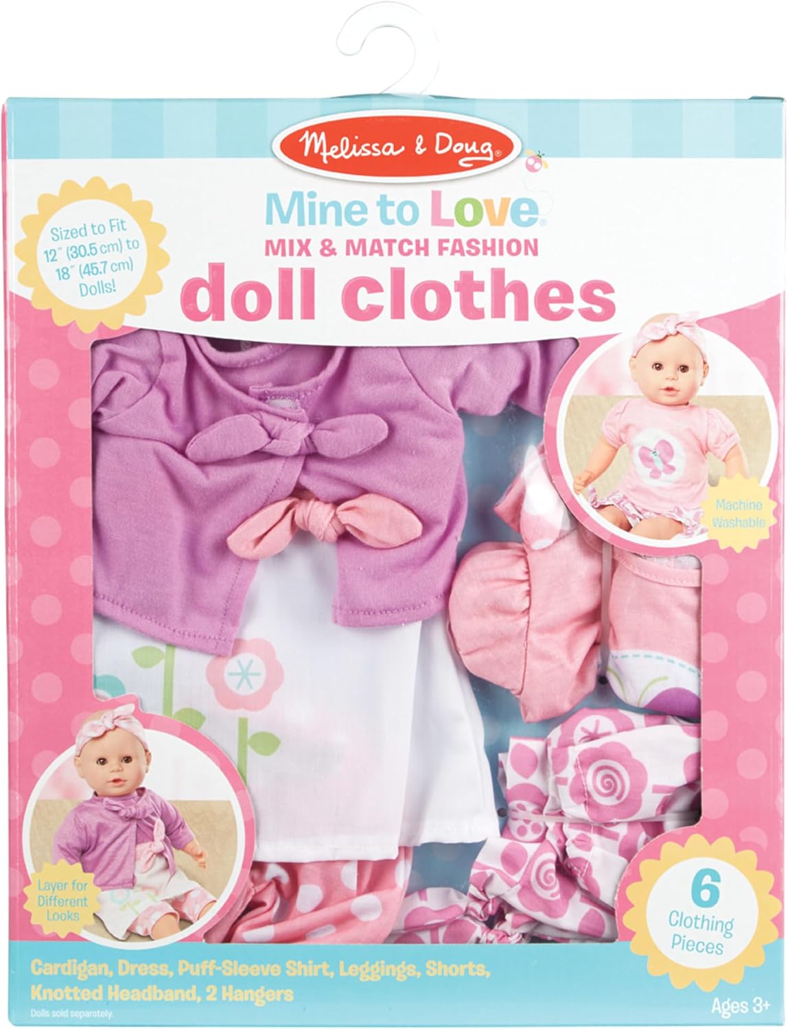 Melissa & Doug Mine to Love Mix & Match Fashion Doll Clothes for 12”-18” Dolls (6 pcs)