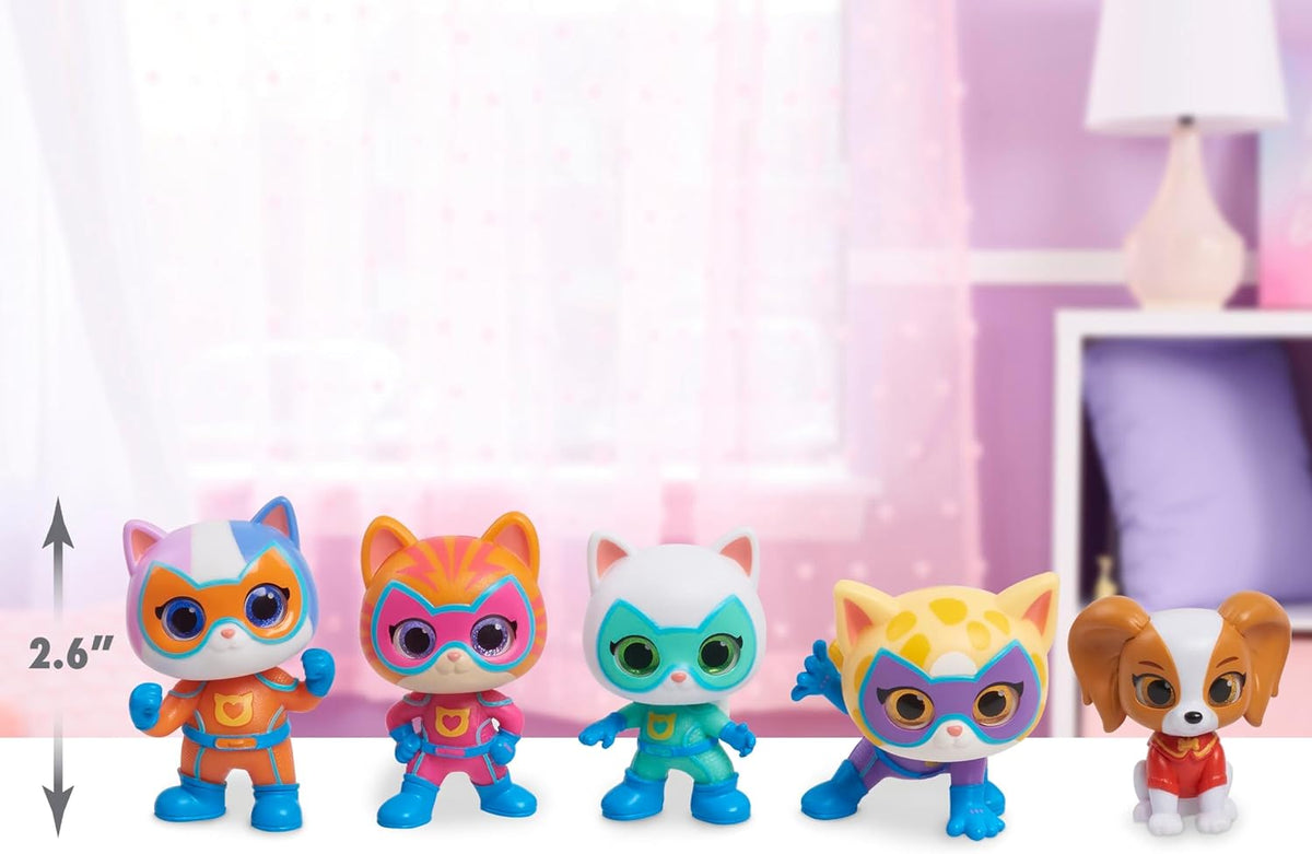Disney Junior SuperKitties Hero Squad 5-Piece Figure Set, Kids Toys for Ages 3 Up by Just Play