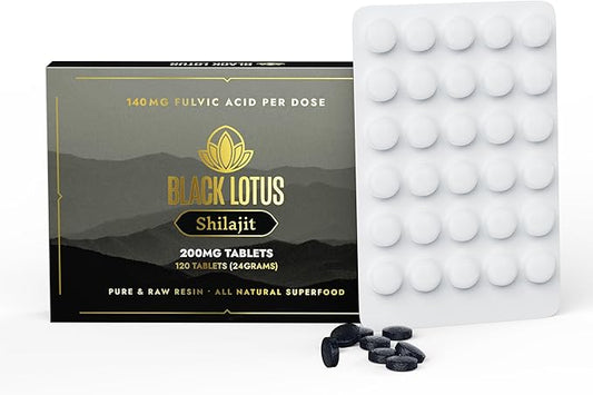 Resin Tablets, 120 Count, 200mg Each, 100% Pure Natural Shilajit for Men & Women with Amino Acids, 140mg Fulvic Acid, 85 Ionic Trace Minerals, for Immune Support, Focus, Energy