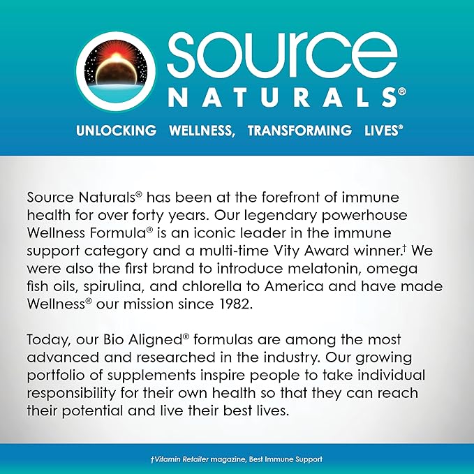 Source Naturals Wellness ImmuneSmart - for Core Daily Immune Support*, with Vitamins A, C, and D, Zinc, Elderberry, Echinacea, Andrographis, Turkey Tail and Garlic - 90 Capsules