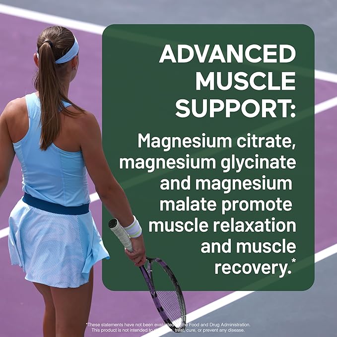 Smarter Nutrition Magnesium Complex - Chelated Magnesium Glycinate + Citrate, Malate for Sleep, Relaxation, Muscle & Nerves + Clinically Proven L-Theanine, Non-GMO-360 Tablet[180-Day Supply]