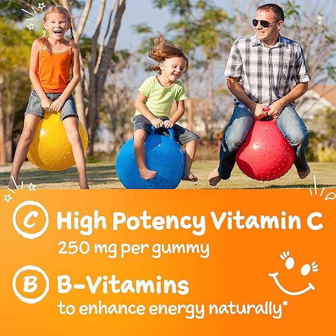 Emergen-C Kidz Daily Immune Support Dietary Supplements, Flavored Gummies with Vitamin C and B Vitamins for Immune Support, Berry Bash - 44 Count (Pack of 5)