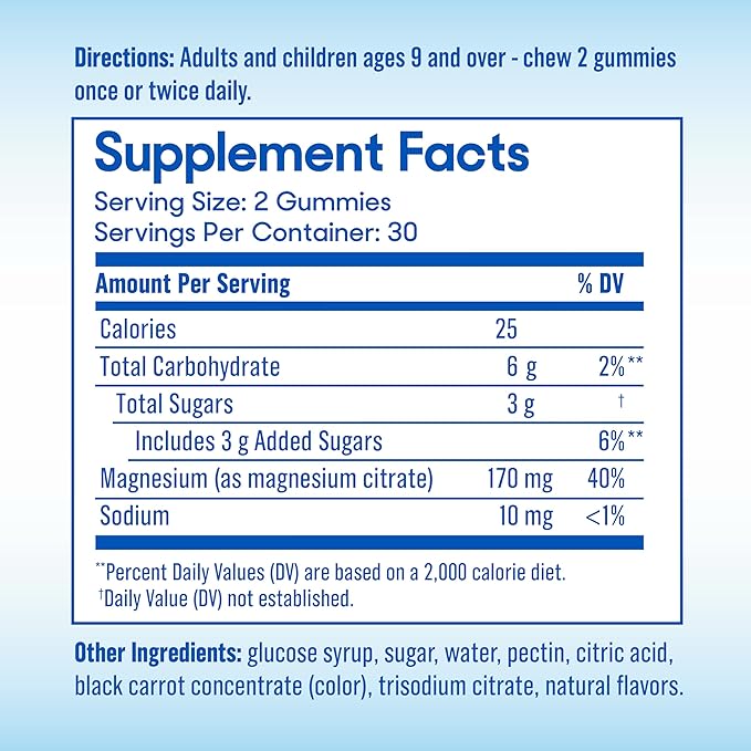 SlowMag Magnesium Citrate Gummies - Supports Muscle Health, Recovery & Relaxation, Natural Berry Flavored, 60 Count Pack of 2