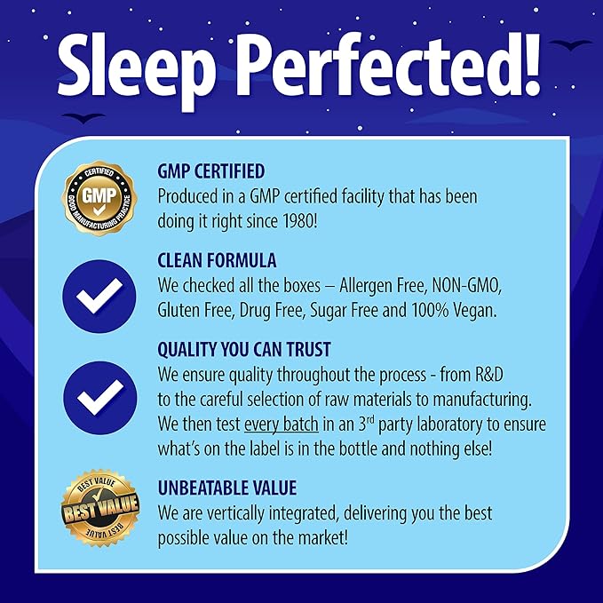 Nature's Perfect Night | Melatonin 20mg | 180 Quick Dissolve Tablets, 2-Pack | Natural Mixed Berry Flavor |High Potency | Sugar Free | Vegan | Gluten Free | 2 Count
