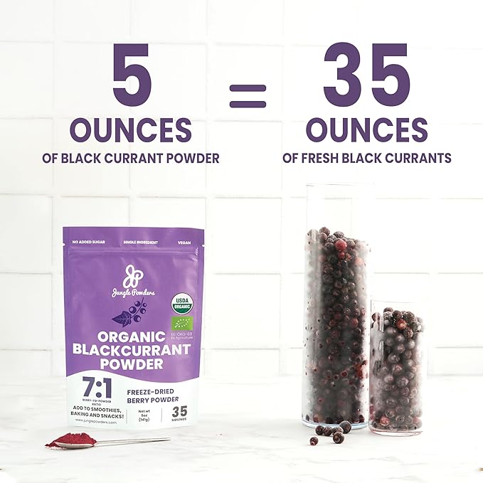 Father's Day Gift for Grandpa - USDA Organic Wild Bilberry Extract Bundle 2x3.4oz Liquid Extract + Organic Black Currant Powder 5oz - Wellness Gift for Eyes and Overall Well-being