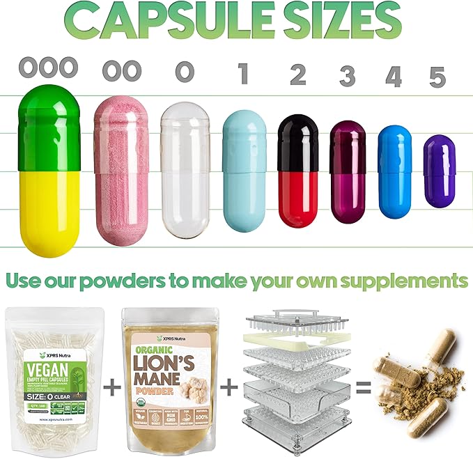 XPRS Nutra Size 1 Empty Capsules - 100 Count Empty Gelatin Capsules - Empty Pill Capsules for DIY Capsule Filling - Pure Bovine Pill Capsules Empty Gel Caps (Multi Color)