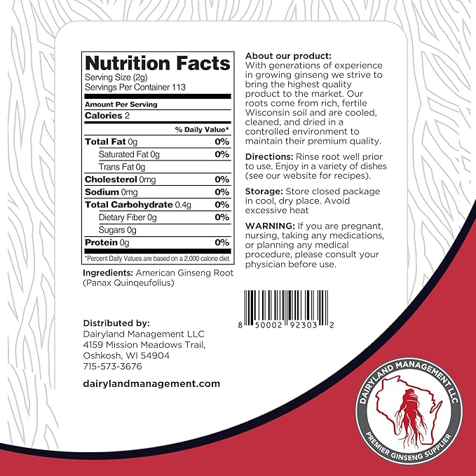 Dairyland American Ginseng Slices and Roots - 16 oz Pack Each of Wisconsin Ginseng – Direct from Farmer to Consumer 西洋参