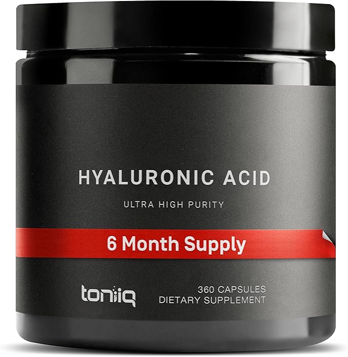 Hyaluronic Acid Supplements – Lab Tested 95% Ultra High Purity – Fermented and Bioavailable with Vitamin C – Third Party Lab Tested – 360 Capsules