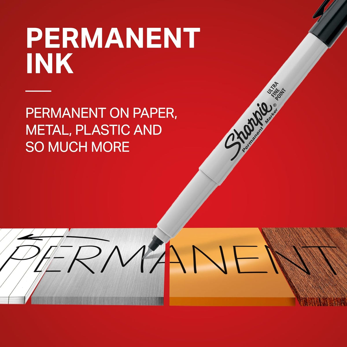 Sharpie Permanent Markers, Ultra Fine Tip, Black, 12 Count - Quick Drying, Fade Resistant
