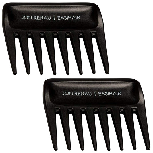 Set of 2 Wide Tooth Combs by Jon Renau & easiHair for Synthetic, Heat Friendly HD Fiber and Human Hair