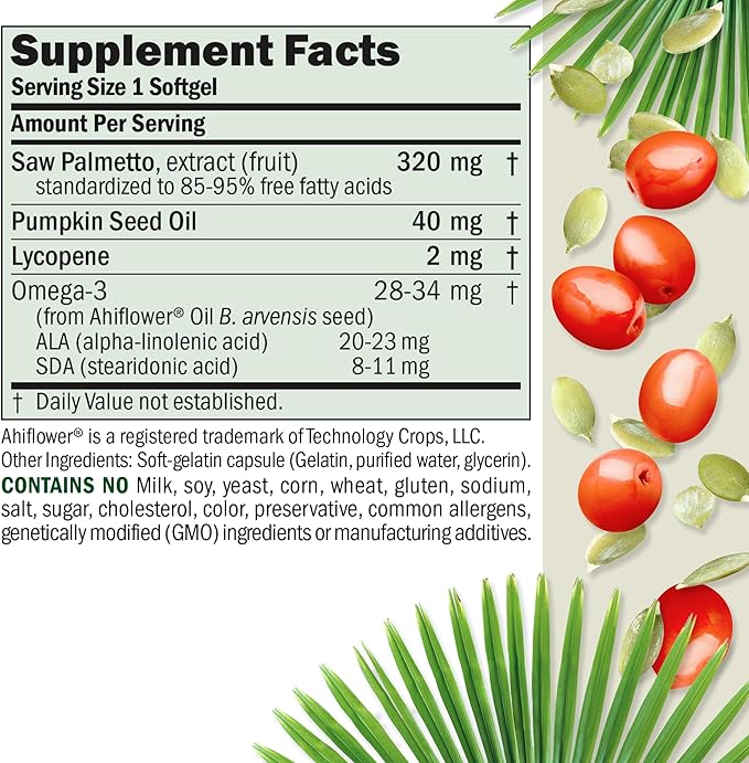 ANDREW LESSMAN Prostate Support Supplement for Men's Health, 360 Softgels, No Additives - Saw Palmetto for Men, Pumpkin Seed Oil, Lycopene, Omega-3 for Prostate Health, Urinary, Bladder Function