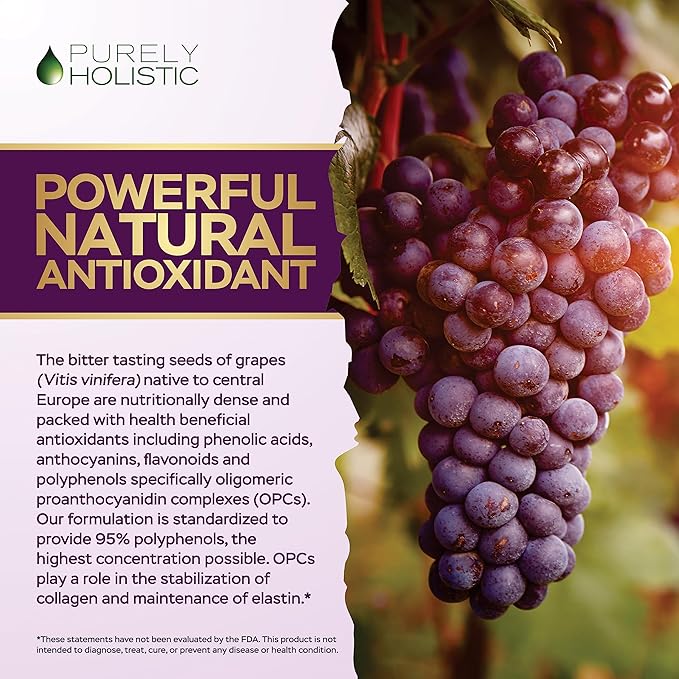 Purely Holistic Grape Seed Extract 400mg + Hawthorn Berry 665mg Bundle - 400 Vegan Capsules - Made in USA