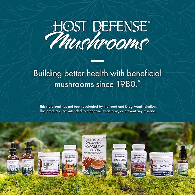 Host Defense CordyChi Powder - Energy & Immune Support Supplement - Cordyceps & Reishi Mushroom Supplement for Relaxation & Respiratory Support - Aids Against Tiredness - 3.5 oz (66 Servings)*