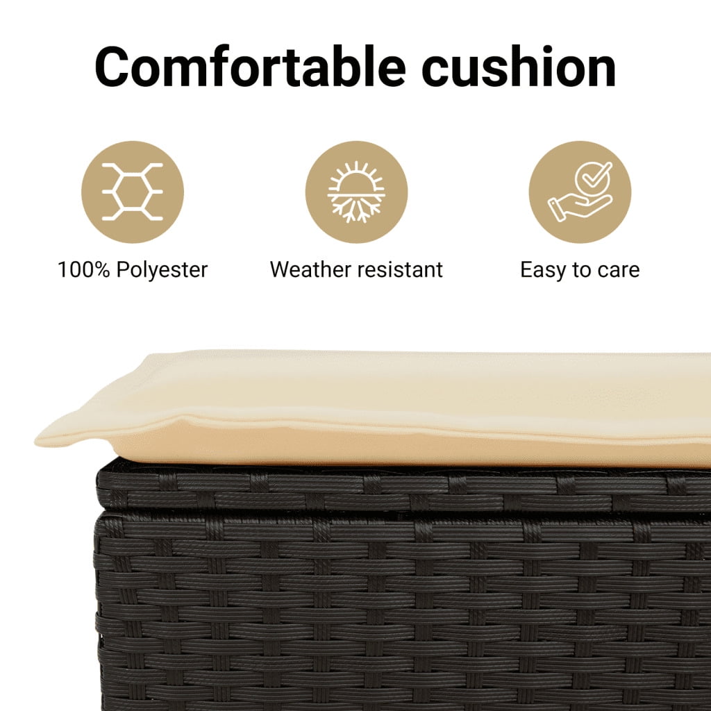 vidaXL Patio Sofa Set Black, Cream White